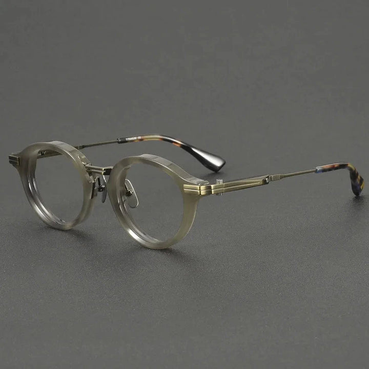 Aimee Unisex Full Rim Round Titanium Acetate Eyeglasses OTW6039 — view 3 | Aimee at FuzWeb