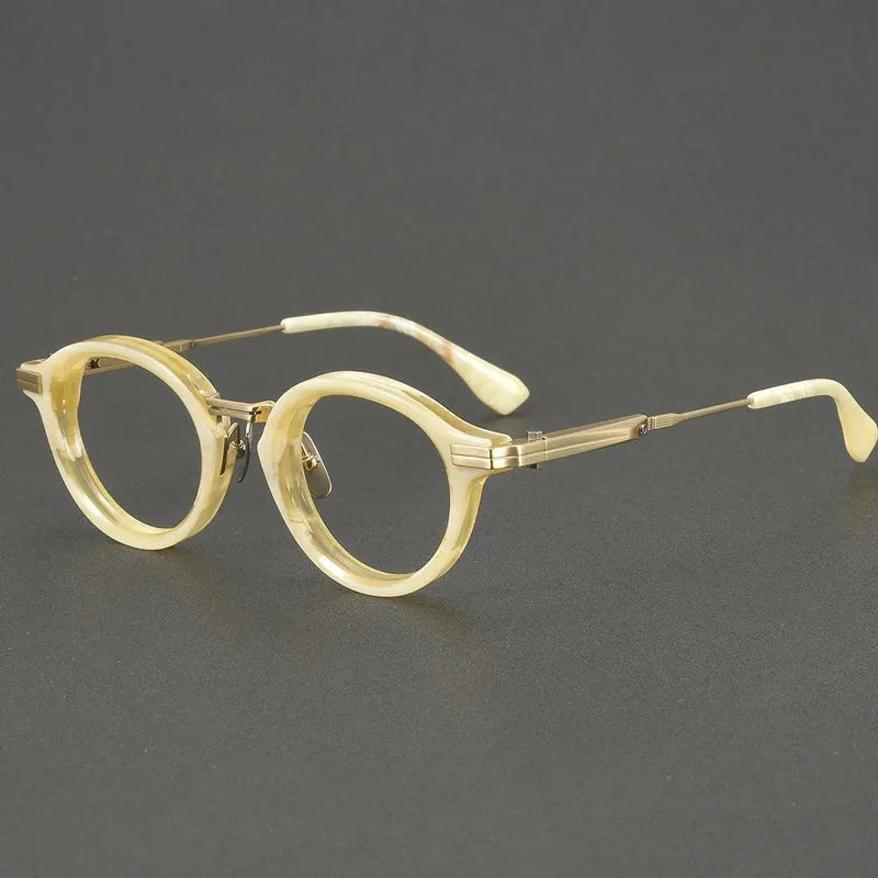 Aimee Unisex Full Rim Round Titanium Acetate Eyeglasses OTW6039 — view 2 | Aimee at FuzWeb