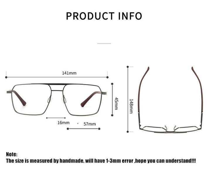 Aimee P8386 Eyeglasses — Frame Dimensions and Sizing Chart