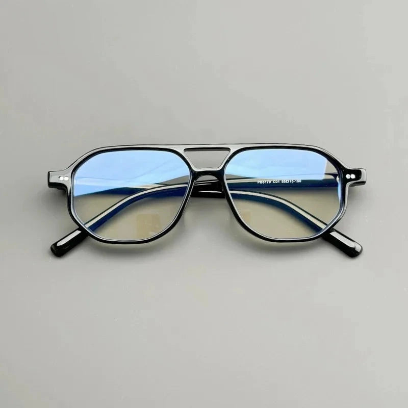 Aimee Unisex Full Rim Pilot Square Acetate Eyeglasses PB8179 - Black