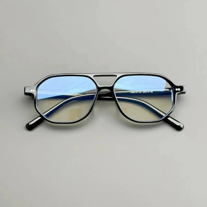 Aimee Unisex Full Rim Pilot Square Acetate Eyeglasses PB8179 - Black