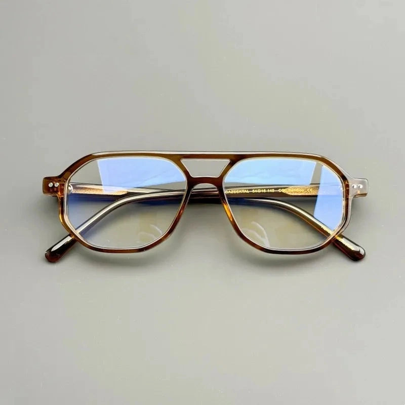 Aimee Unisex Full Rim Pilot Square Acetate Eyeglasses PB8179 - Brown