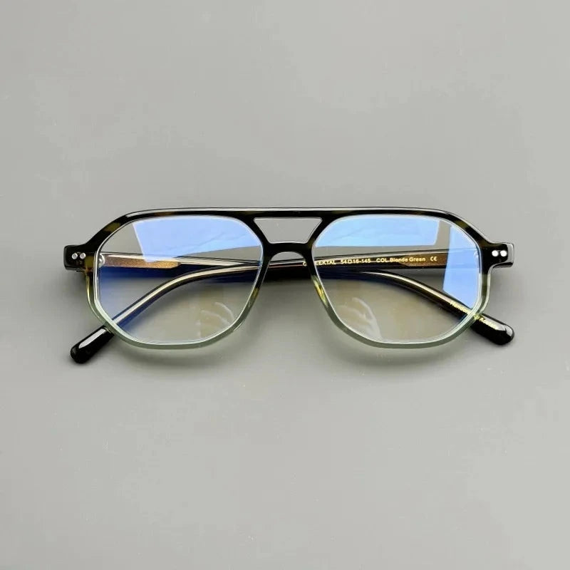 Aimee Unisex Full Rim Pilot Square Acetate Eyeglasses PB8179 - Gradient-Green