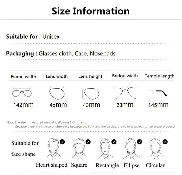 Aimee RT46 Eyeglasses — Frame Dimensions and Sizing Chart