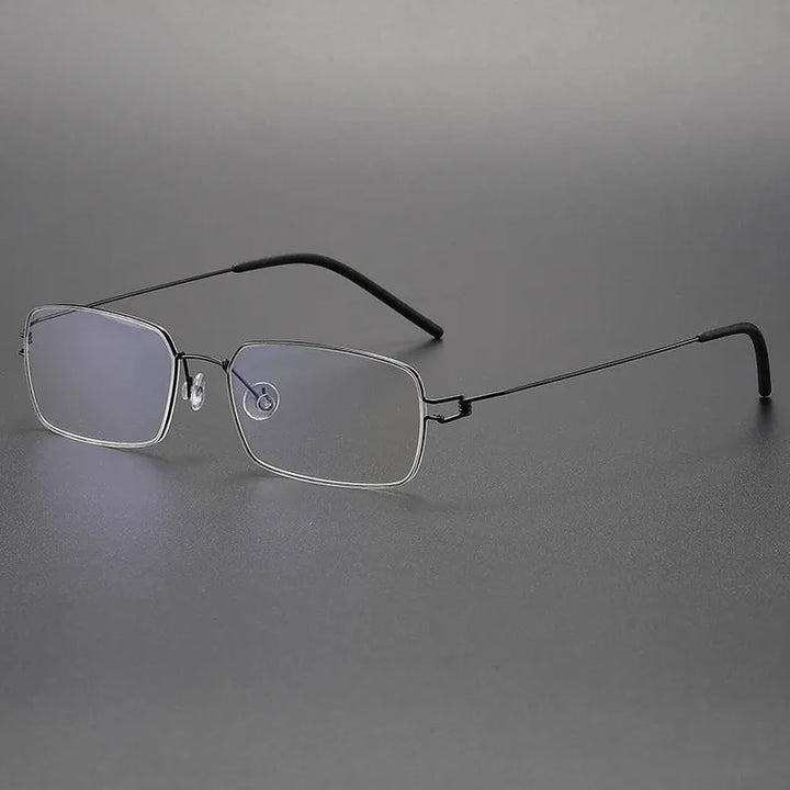 Aimee Unisex Full Rim Square Screwless Titanium Eyeglasses Tim - Black | Aimee at FuzWeb