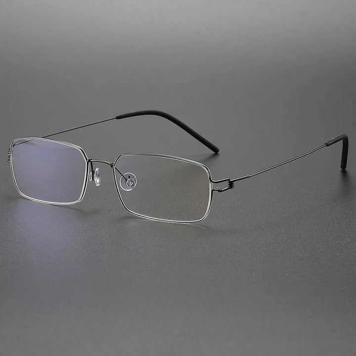Aimee Unisex Full Rim Square Screwless Titanium Eyeglasses Tim - Gun-Grey | Aimee at FuzWeb