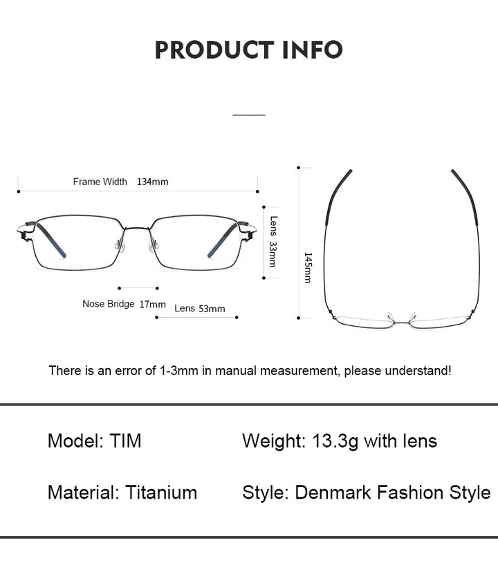 Aimee Tim Eyeglasses — Frame Dimensions and Sizing Chart