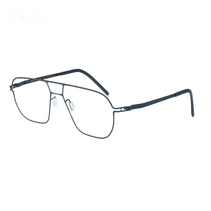 Aimee Unisex Full Rim Double Bridge Square Steel Eyeglasses14616 - Black