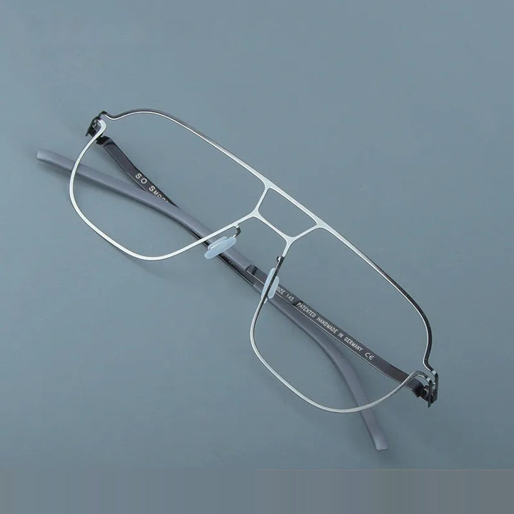 Aimee Unisex Full Rim Double Bridge Square Steel Eyeglasses14616 - Gun-Grey