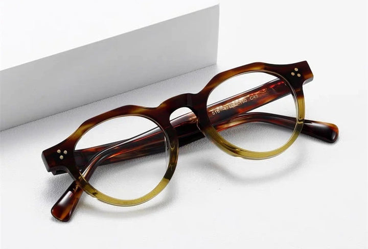 Aimee Unisex Full Rim Flat Top Round Acetate Eyeglasses 519040 - Size Chart