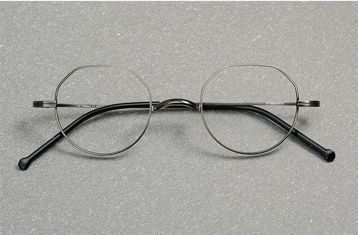 Aimee Unisex Full Rim Flat Top Round Titanium Eyeglasses 88042 - Size Chart