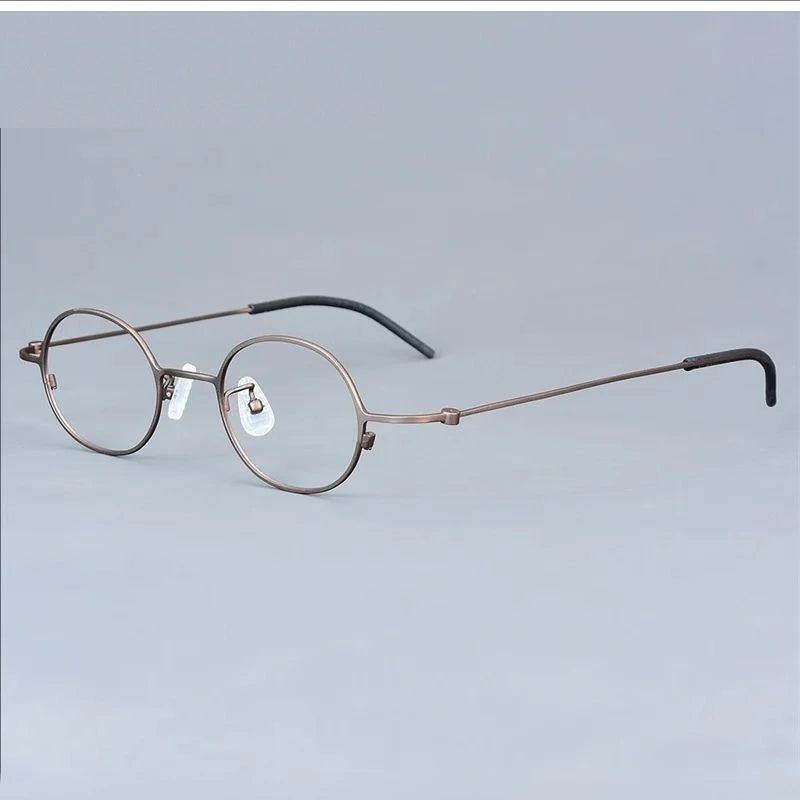 Aimee Unisex Full Rim Oval Titanium Eyeglasses 77516 - Bronze