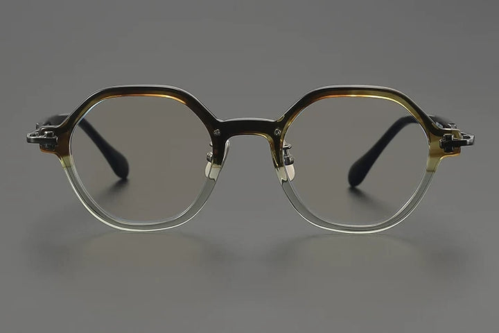 Aimee Unisex Full Rim Polygon Round Titanium Acetate Eyeglasses 691453 - Size Chart