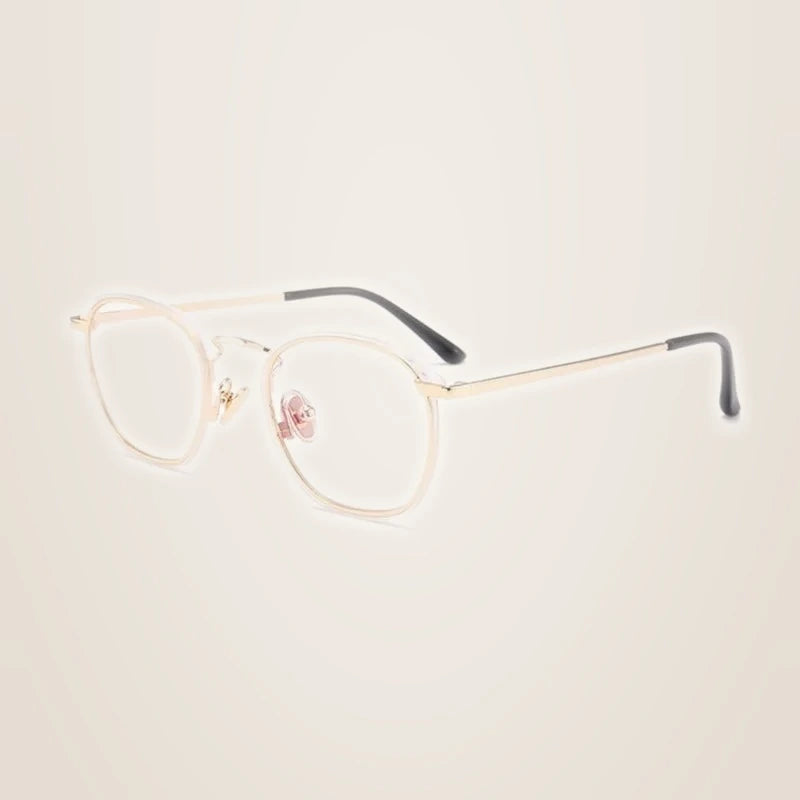 Aimee Unisex Full Rim Polygon Square Acetate Alloy Eyeglasses 54137 - Pink