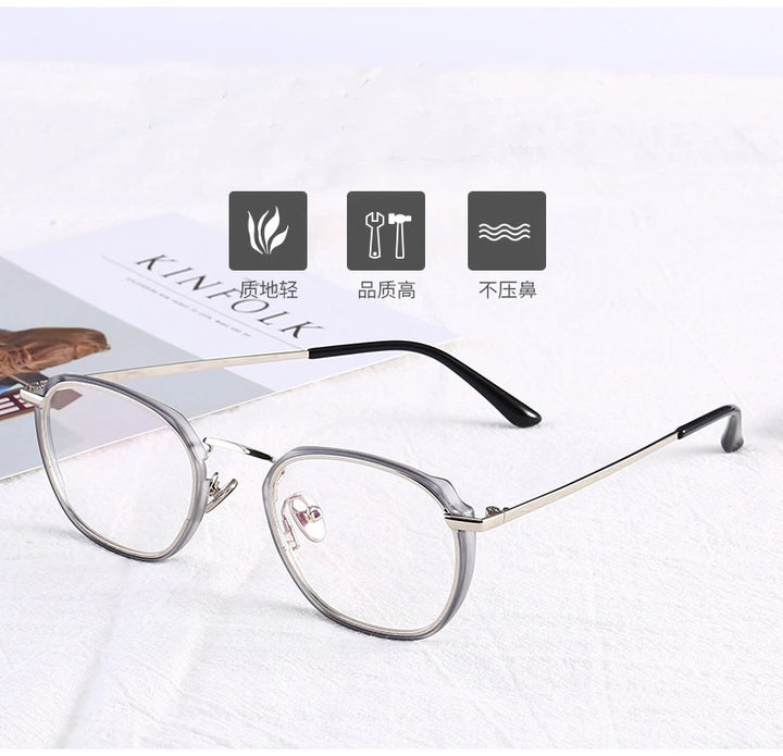 Aimee Unisex Full Rim Polygon Square Acetate Alloy Eyeglasses 54137 - Size Chart