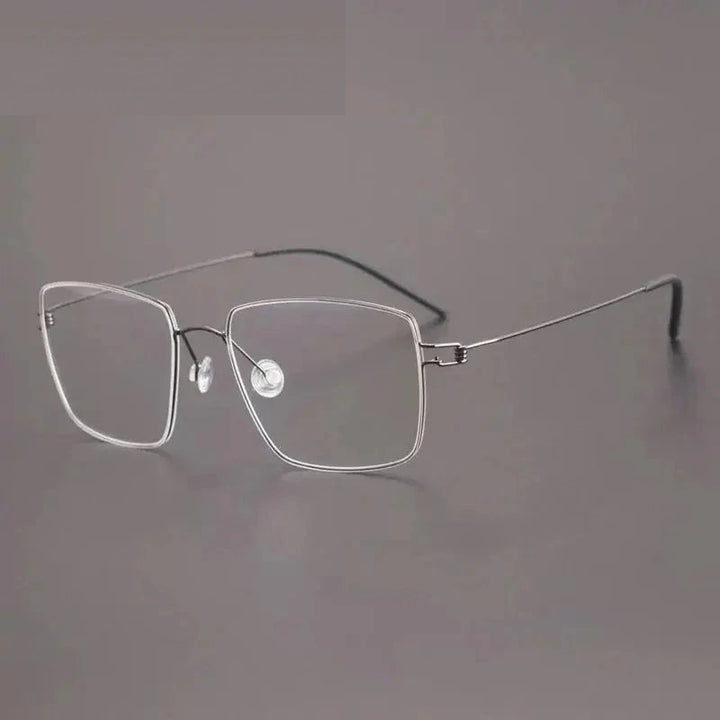 Aimee Unisex Full Rim Polygon Square Titanium Eyeglasses 613893 - Gun-Grey