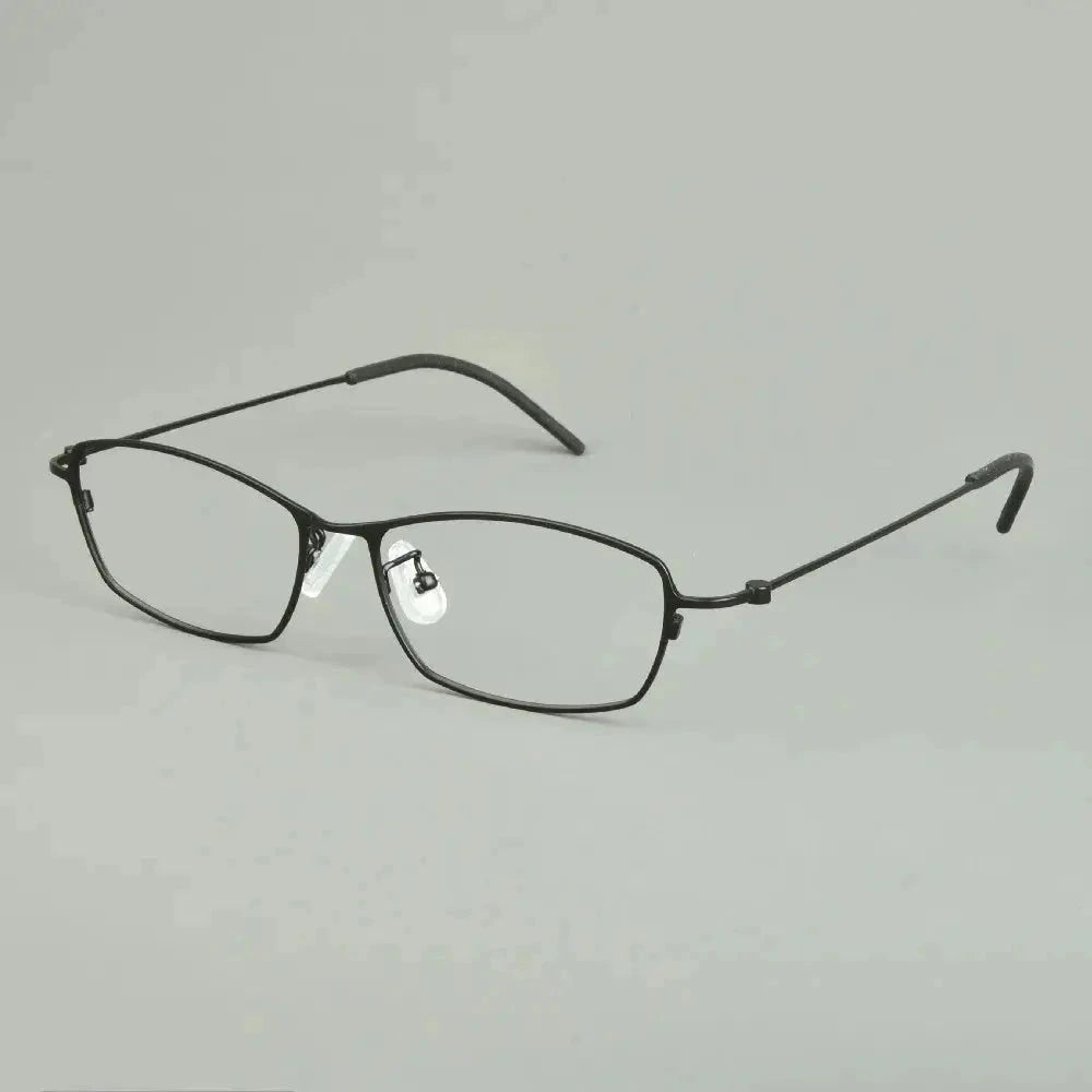 Aimee Unisex Full Rim Rectangle Square Titanium Eyeglasses 14509 - Black