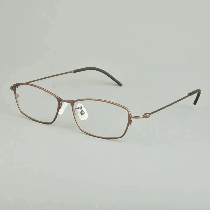 Aimee Unisex Full Rim Rectangle Square Titanium Eyeglasses 14509 - Bronze