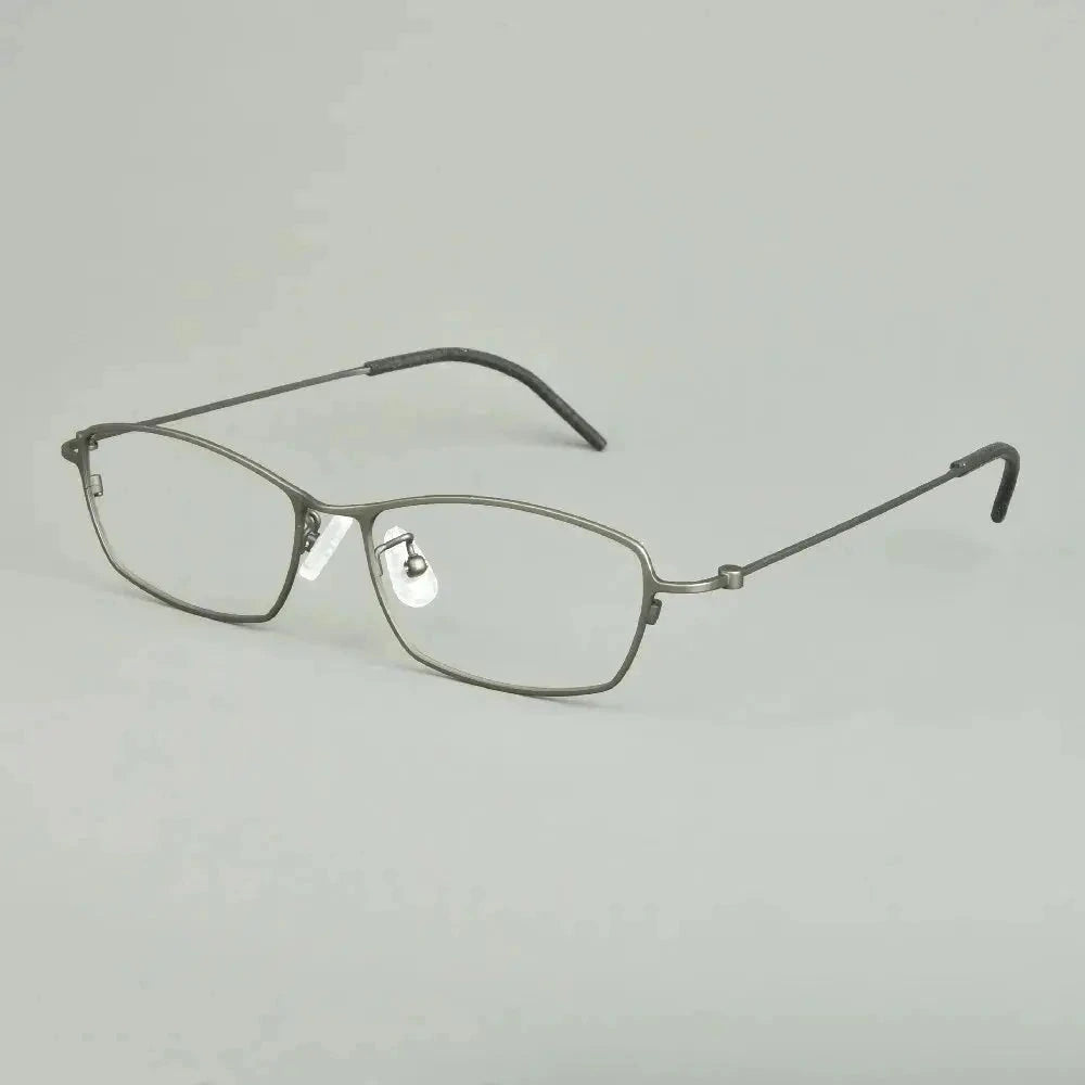 Aimee Unisex Full Rim Rectangle Square Titanium Eyeglasses 14509 - Gun-Grey
