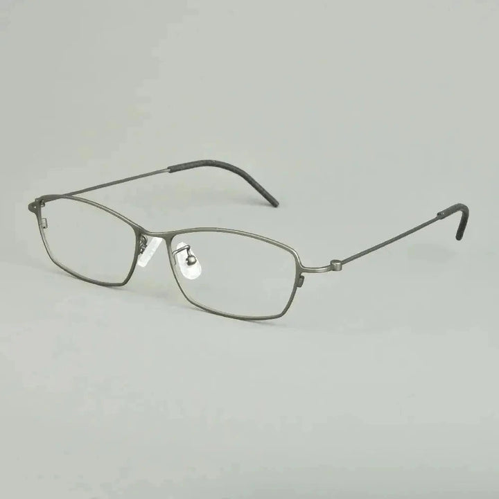 Aimee Unisex Full Rim Rectangle Square Titanium Eyeglasses 14509 - Gun-Grey