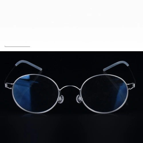 Aimee Unisex Full Rim Round Screwless Titanium Eyeglasses 504520 - Round Sliver