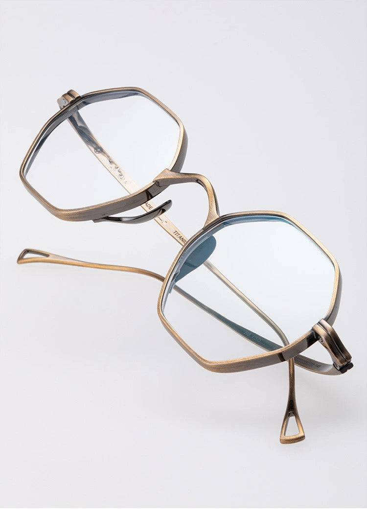 Aimee Unisex Full Rim Small Hexagon Titanium Eyeglasses 112152 - Size Chart