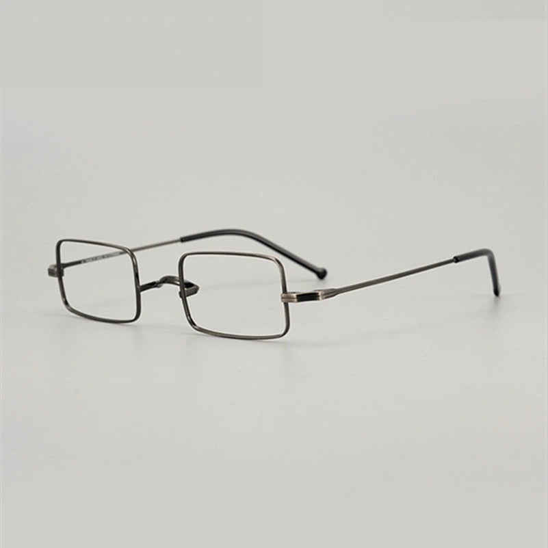 Aimee Unisex Full Rim Small Square Titanium Eyeglasses 88083 - Gun-Grey