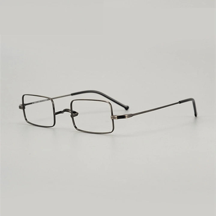 Aimee Unisex Full Rim Small Square Titanium Eyeglasses 88083 - Gun-Grey