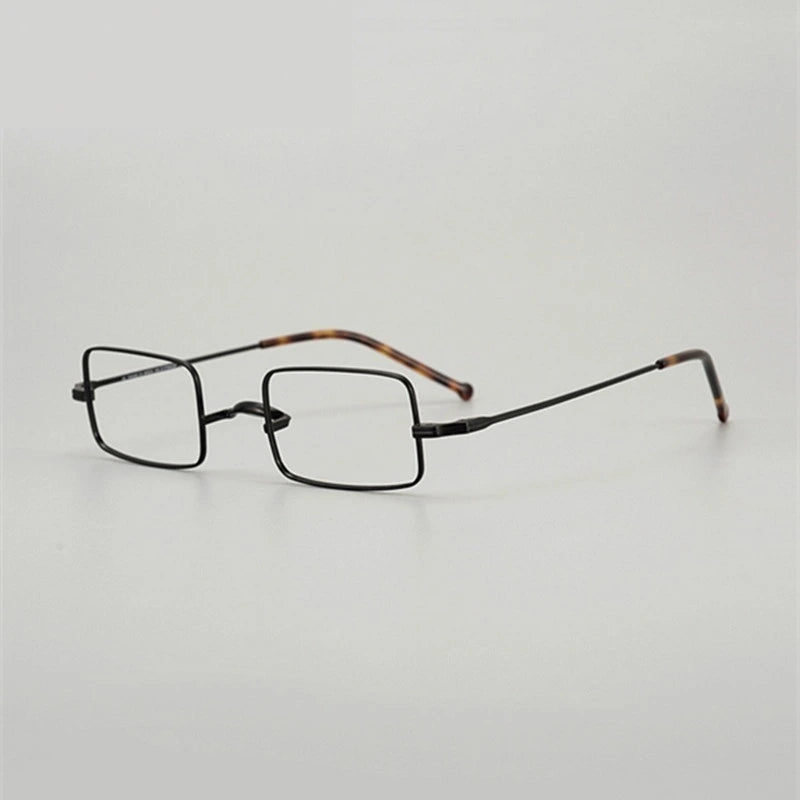 Aimee Unisex Full Rim Small Square Titanium Eyeglasses 88083 - Tortoise-Black