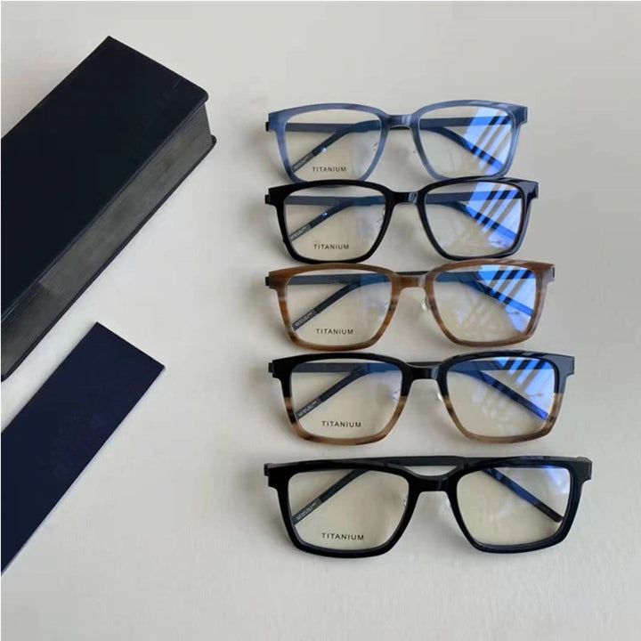 Aimee Unisex Full Rim Square Screwless Titanium Eyeglasses 18214 - Size Chart