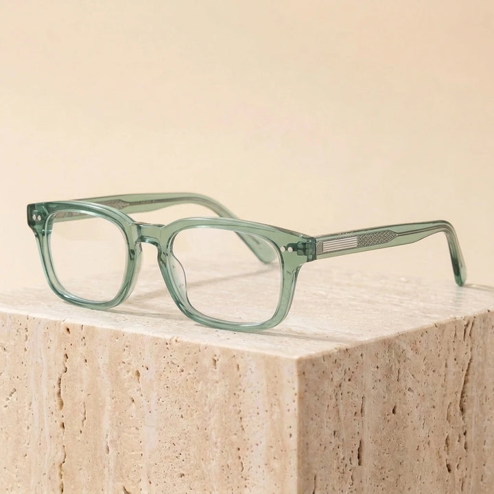 Aimee Unisex Full Rim Square Thick Acetate Eyeglasses14322 - Green