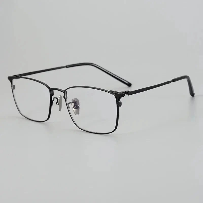 Aimee Unisex Full Rim Square Titanium Eyeglasses 942961 - Black