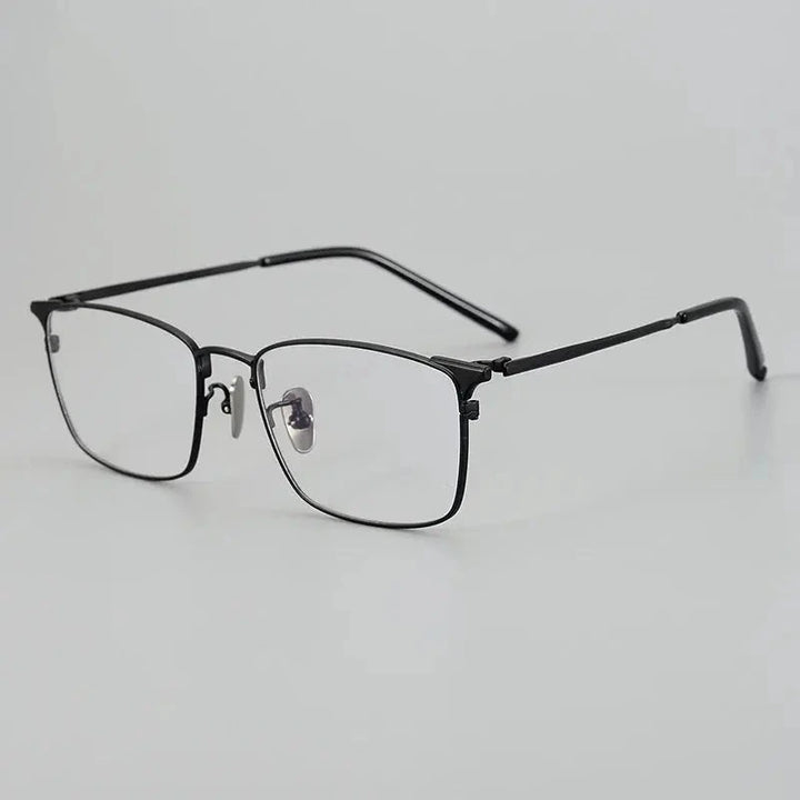 Aimee Unisex Full Rim Square Titanium Eyeglasses 942961 - Black