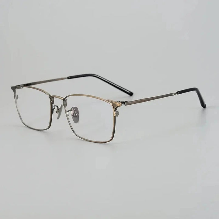 Aimee Unisex Full Rim Square Titanium Eyeglasses 942961 - Bronze