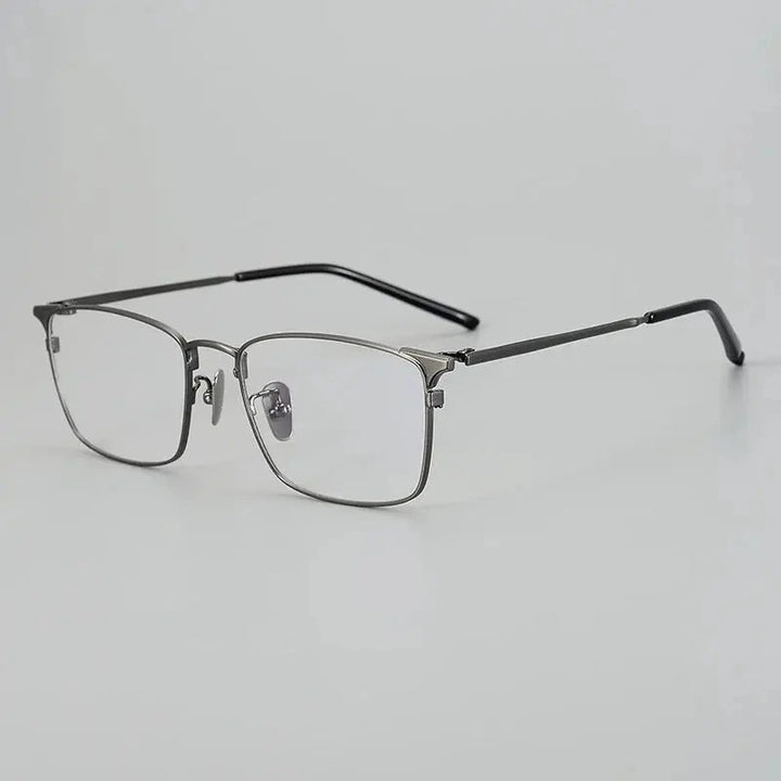 Aimee Unisex Full Rim Square Titanium Eyeglasses 942961 - Grey