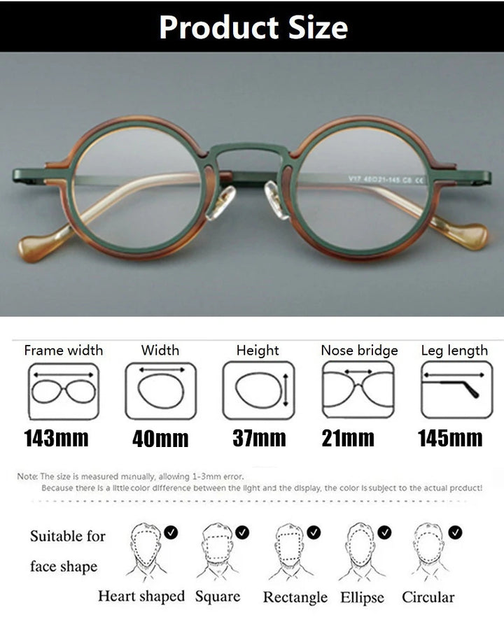 Aimee V17 Eyeglasses — Frame Dimensions and Sizing Chart