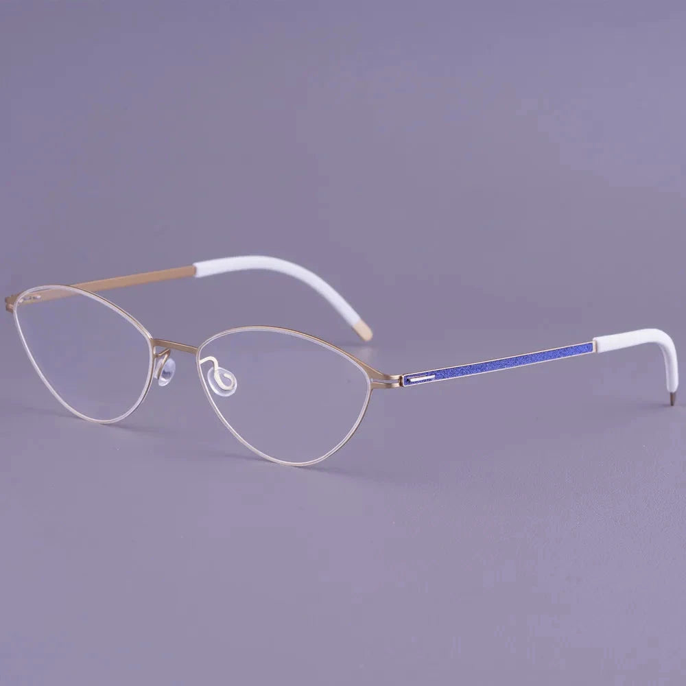 Aimee Unisex Full Rim Oval Titanium Eyeglasses V465D — view 4 | Aimee at FuzWeb