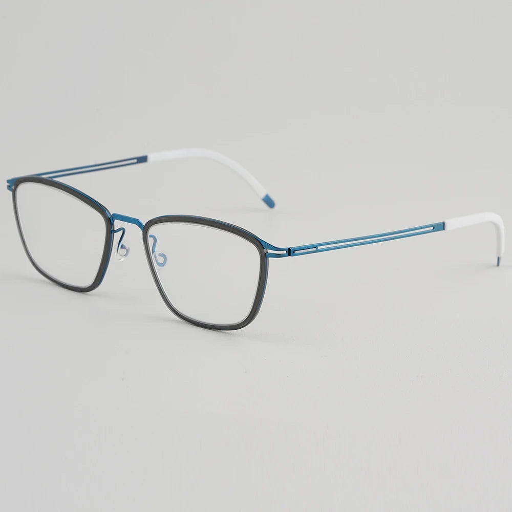 Aimee Unisex Full Rim Square Titanium Eyeglasses V467R — view 3 | Aimee at FuzWeb