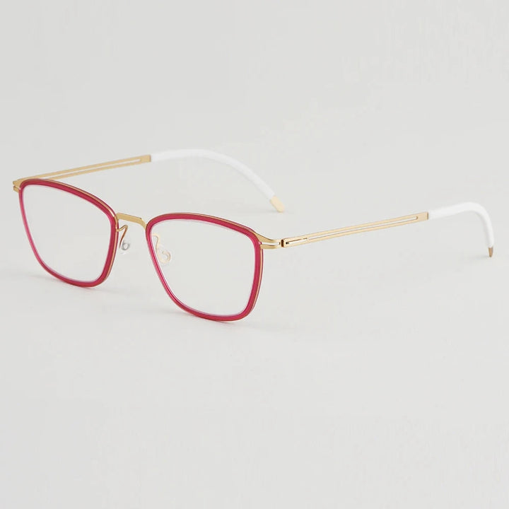 Aimee Unisex Full Rim Square Titanium Eyeglasses V467R — view 2 | Aimee at FuzWeb