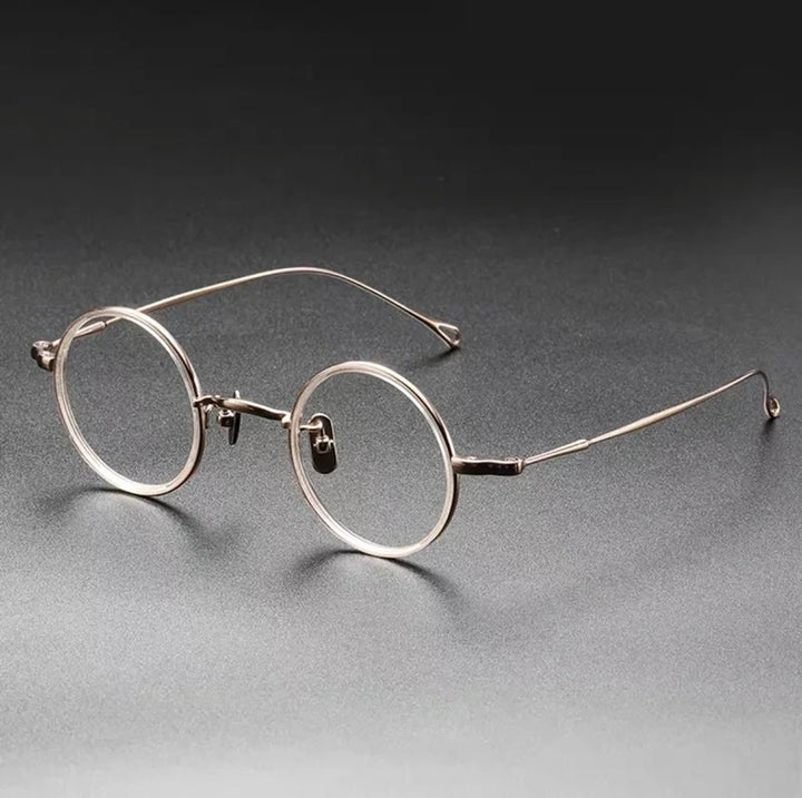 Aimee Unisex Full Rim Small Round Pure Titanium Eyeglasses V8 - Pink | Aimee at FuzWeb