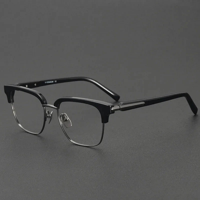 Aimee Unisex Full Rim Square Titanium Acetate Eyeglasses VCHM26J — view 4 | Aimee at FuzWeb