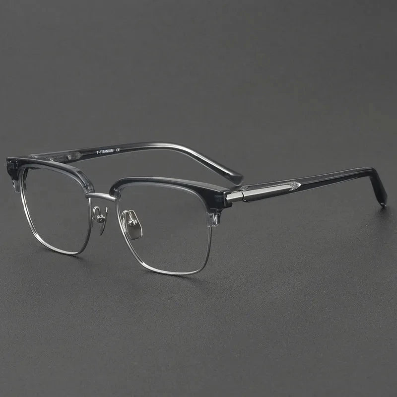 Aimee Unisex Full Rim Square Titanium Acetate Eyeglasses VCHM26J — view 3 | Aimee at FuzWeb