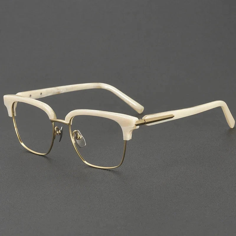 Aimee Unisex Full Rim Square Titanium Acetate Eyeglasses VCHM26J — view 1 | Aimee at FuzWeb