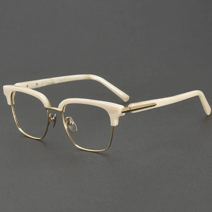 Aimee Unisex Full Rim Square Titanium Acetate Eyeglasses VCHM26J — view 1 | Aimee at FuzWeb