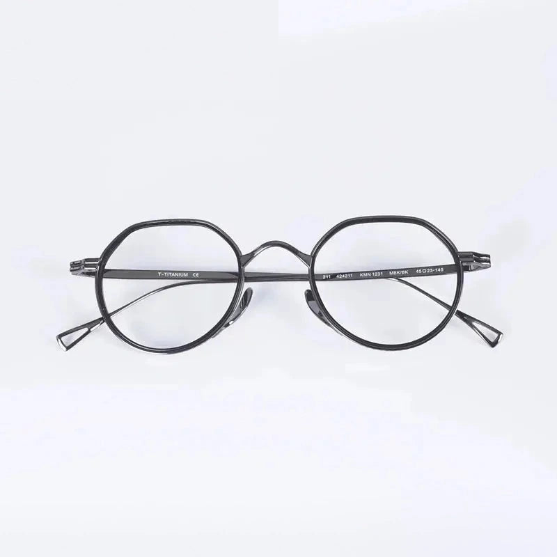 Aimee Women's Full Rim Flat Top Oval Titanium Eyeglasses 481231 - Gun Grey