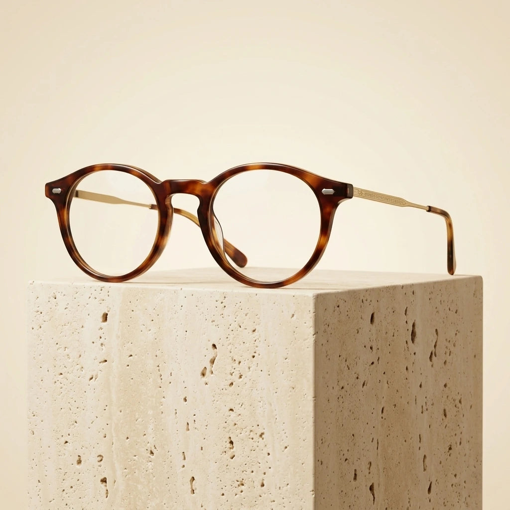 Aimee Women's Full Rim Round Titanium Acetate Eyeglasses 519117 - Tortoise