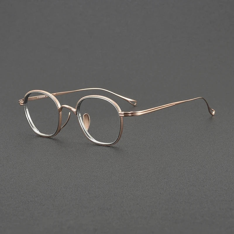 Aror Unisex Full Rim Round Pure Titanium Eyeglasses 1234 — view 4 | Aror at FuzWeb