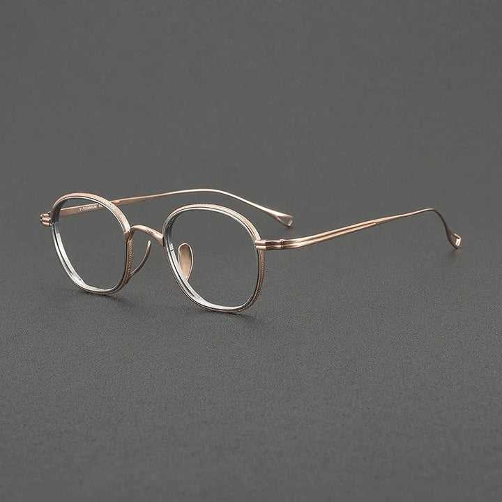 Aror Unisex Full Rim Round Pure Titanium Eyeglasses 1234 — view 4 | Aror at FuzWeb