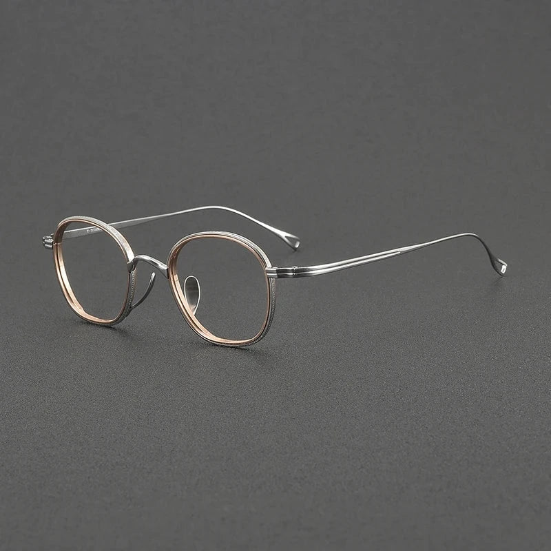 Aror Unisex Full Rim Round Pure Titanium Eyeglasses 1234 — view 3 | Aror at FuzWeb