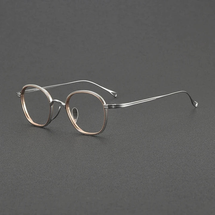 Aror Unisex Full Rim Round Pure Titanium Eyeglasses 1234 — view 3 | Aror at FuzWeb